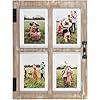 Glm 5×7 picture frame collage with 4 photos display your favorite memories collage picture frames that fit any 4×6 or 5×7 photo brown  urban country home decor