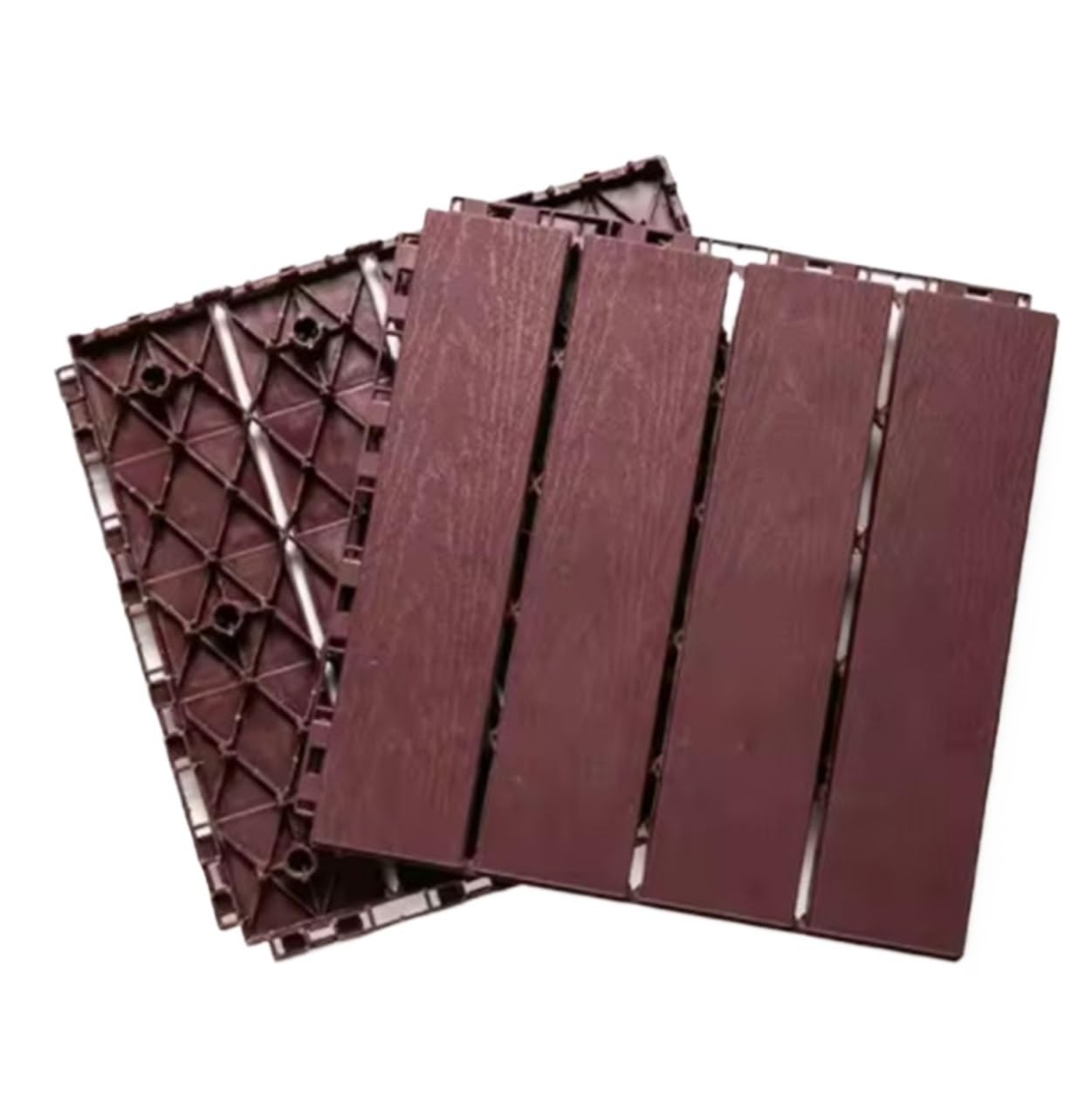 Interlocking Deck Tile Pavimento for Esterni in Legno ABS 30x30 cm Multicolor 40 pz