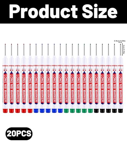 Image of Deep Hole Marker Pen, Tracer Marker Pen, Carpenter Pencil, Long Nib Marker for Wood, Metal, Concrete, Professional Construction Tools, Industrial Use, DIY Projects (20)
