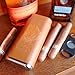 menesia Brown Cigar Case with Cutter - Portable Leather Travel Cigar Holder and Pouch Kit for Men