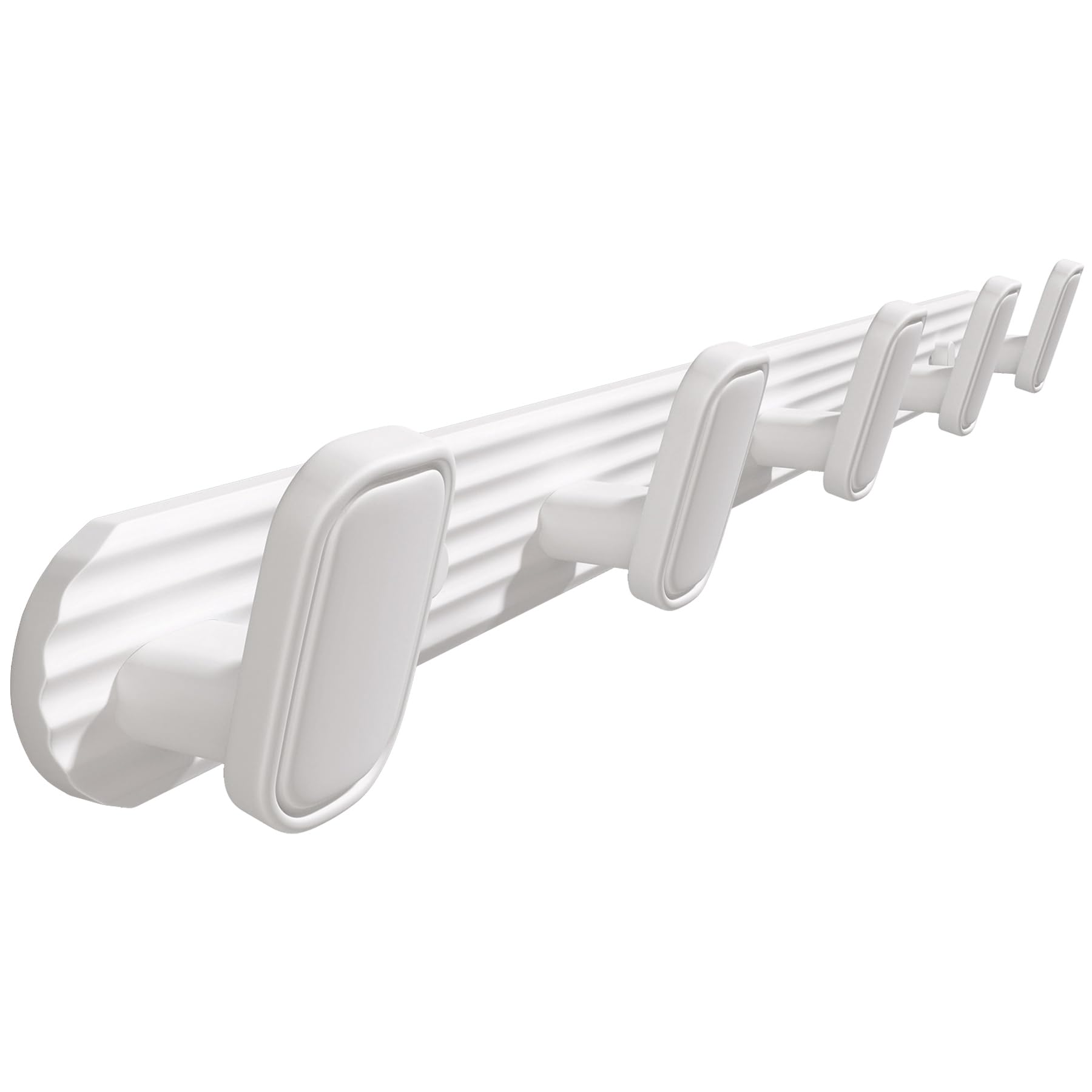 Coat Rack Wall Mount White, 5 Hooks Rack Metal Coat Hanger Wall for Hanging Hat Purse and Robes, Towel Hook for Bathrooms and Entryway (1 Pack)