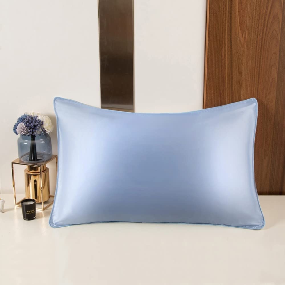 Federa In Seta Federa in pura seta di gelso for cuscino in 40 * 60cm 50 * 70cm for Queen King Size(Blue,50x70cm 2pc