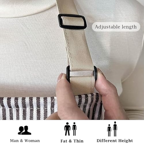 Senshuomy Unisex Apron with Pocket, Adjustable, Striped Pattern, Black, 1pcs - Cosy Home Interiors Senshuomy Unisex Apron with Pocket, Adjustable, Striped Pattern, Black, 1pcs - Image 5