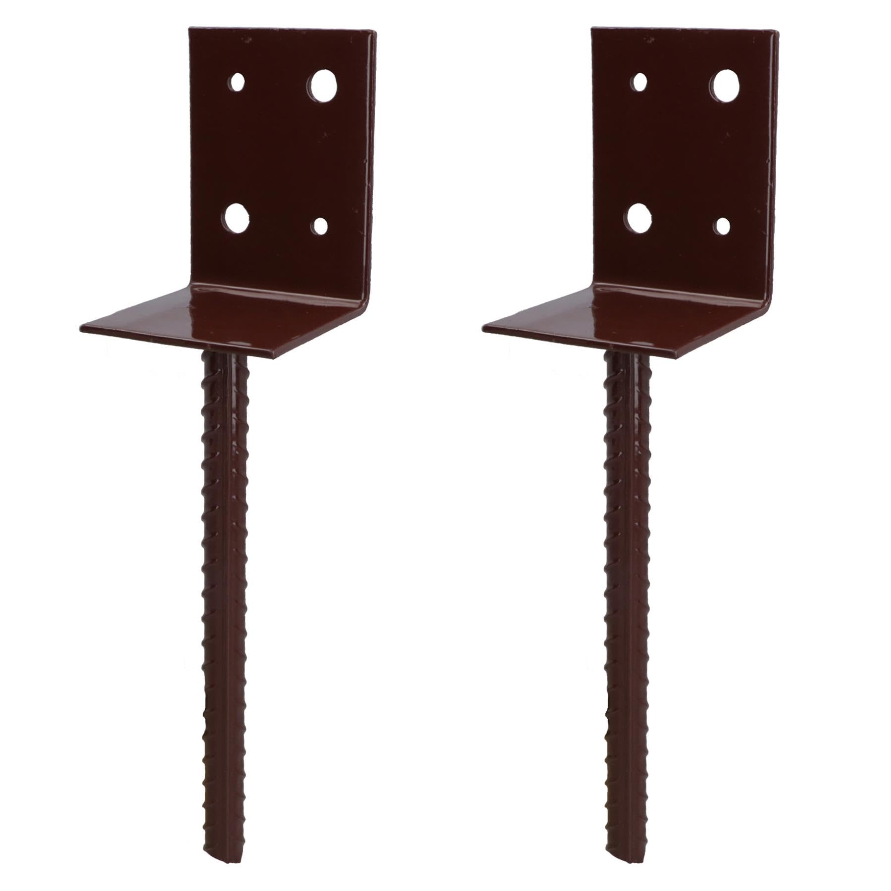 Concrete in Wooden Post Support Base Bracket 75 x 75mm Carport Decking 2PK