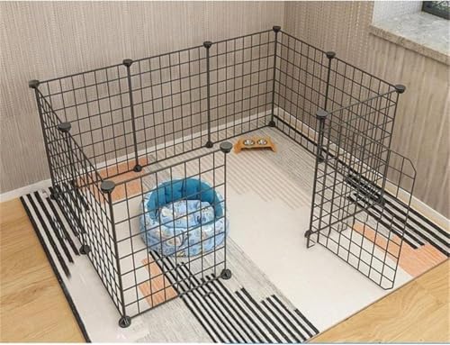 ペットフェンス ペットサークル ドア付き 室内 屋外 置くだけ 柵 自立 ケージ 小型犬 セットドア付 透明 犬猫うさぎ バリアゲート サークル ジョイント式パネル仕切り 脱走防止 (STEEL10LEFTRIGHT Door105*45)