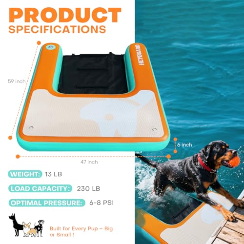 image for HEYBOARD Inflatable Dog Pool Ramp Pup Plank for Large Dogs Safe Dog Do