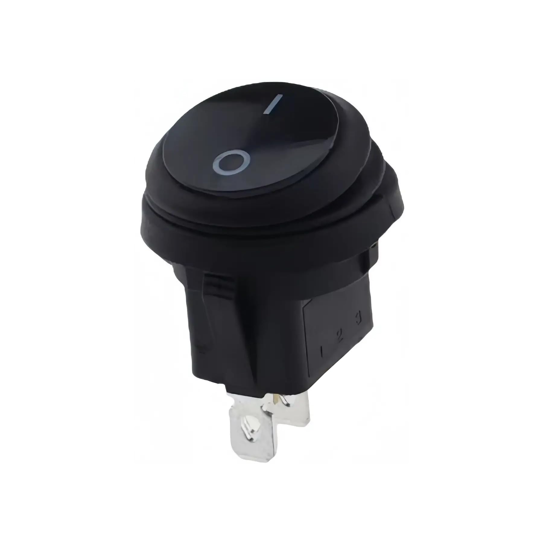 centiot - waterproof round rocker switch - ip65 kcd1 250v 6a 2pin on-off spdt (black, no lamp)