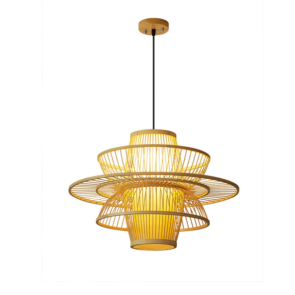 Lustre Naturel en Rotin de Haute Qualité Style Luminaire Chinois Rétro Fait Main