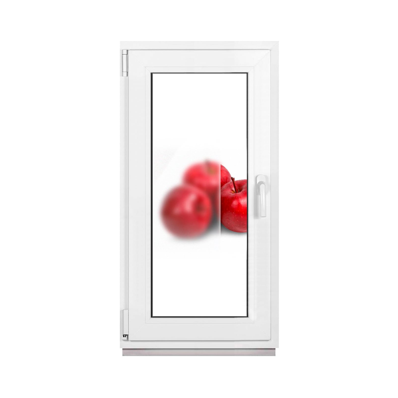 Framex Finestra per bagno bianco doppio vetro smerigliato, 50 x 105 cm, DIN sinistra, finestra in plastica PVC satinato, 500 x 1050 mm, inclinazione girevole da 32 mm (maniglia destra)