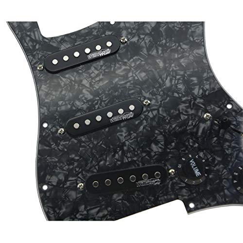Dopro Loaded Guitar Pickguard with Wilkinson Pickups Prewired ST Pickguard for FD Strat Stratocaster Made In USA/Mexico Black Pearl - Image 4
