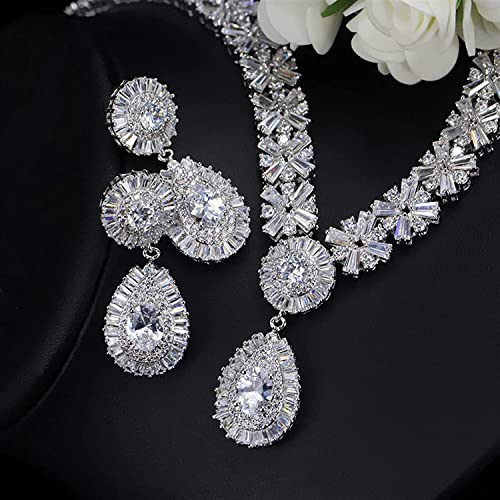 Ensemble de bijoux de mariage cadeau idéal 4 pièces en zircon cubique femme