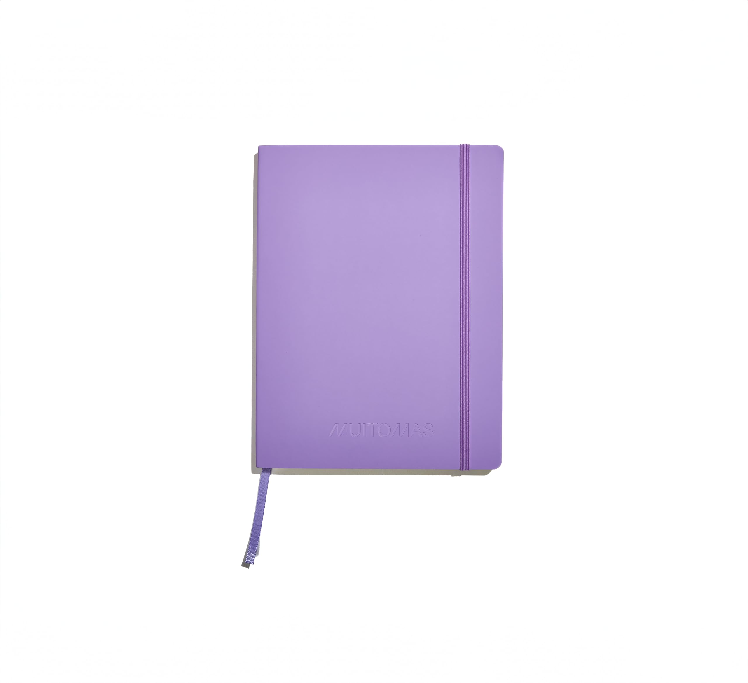 Muitomas, Block Notes Large Office Notebook with Soft Cover, Inner Pocket and Elastic Closure, 120 Lined Sheets, 19 x 25 cm, Lilac