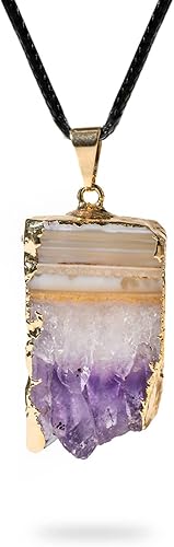 Collar de geoda de amatista, auténtica joyería de piedras preciosas hechas a mano, signo del zodiaco de febrero, alineación de chakras, accesorio de