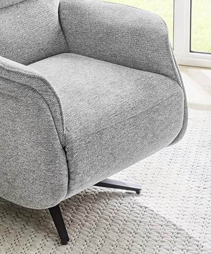 TV-Relaxsessel B74/H108/T89 cm mit zweimotorischer Verstellung, elektrische Relaxfunktion, Heizung im Rücken, Massagefunktion, Federkern und Wellenunterfederung, Chenille-Bezug in Grau / 15600 – Bild 6