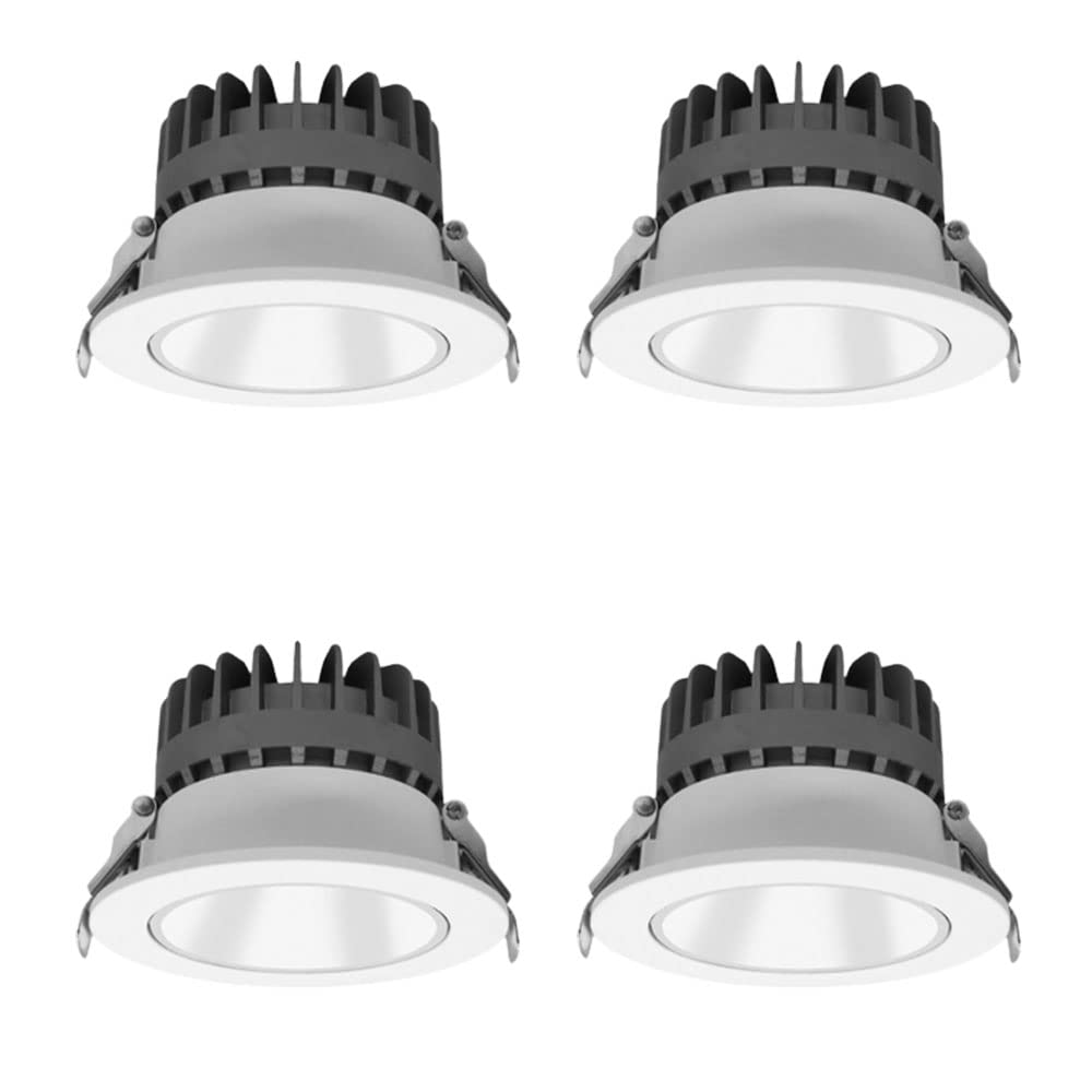 Faretto LED da Incasso da 3,7 Pollici, 7W, Impermeabile, per Doccia, Downlight, Corpo in Alluminio Ultrasottile, CRI 90 per Soffitto, Bagno, Camera da Letto, Co