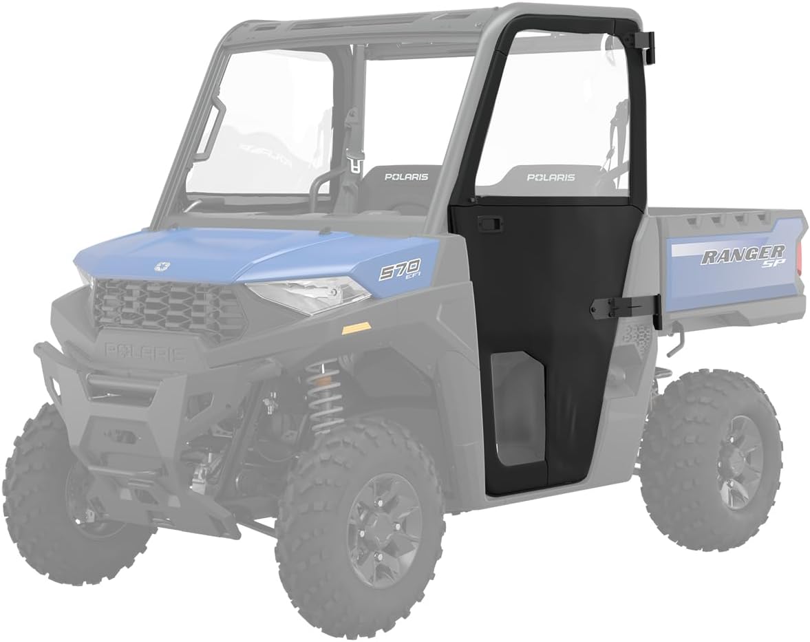 Polaris Ranger SP 570 with the Front Zip Window Canvas Doors installed, showing the overall appearance.