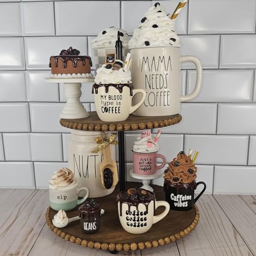 Mini Taza de Café Decorativa Hecha a Mano con Crema miniatura 6