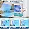 Portable Air Conditioners, 3 Speeds 2 Mist Modes Portable AC Unit with 900ml Water Tank,7-Color Lights Evaporative Cooler Blow Cold Air, Mini Car Cooling Fan for Bedroom RV Desk Office Indoor