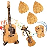 LKJAUOZ Soporte para Púas de Guitarra, Accesorios Guitarra, Caja de Púas Acústica de Madera, Guitarra Soporte para Púas de Guitarra Personalizado con Soporte para Amantes de Los Guitarristas