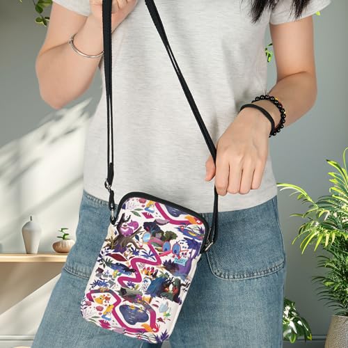 BWWKTOP Fairy Tales Alice Crossbody Purse Cheshire Cat Fans Gifts Alice Shoulder Bag Fairy Tales Alice Merch4