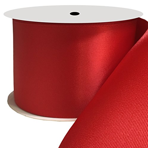 Duoqu 2 inch Wide Double Face Satin Ribbon 10 Yards Red