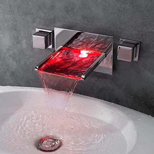 Ensemble de douche chrome avec robinet cascade et LED - 3
