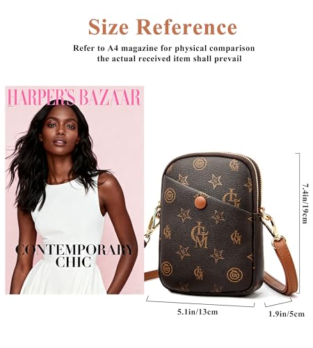 Image of myfriday Vintage Crossbody Phone Bag for Women, Small PU Leather Shoulder Purse and Handbag