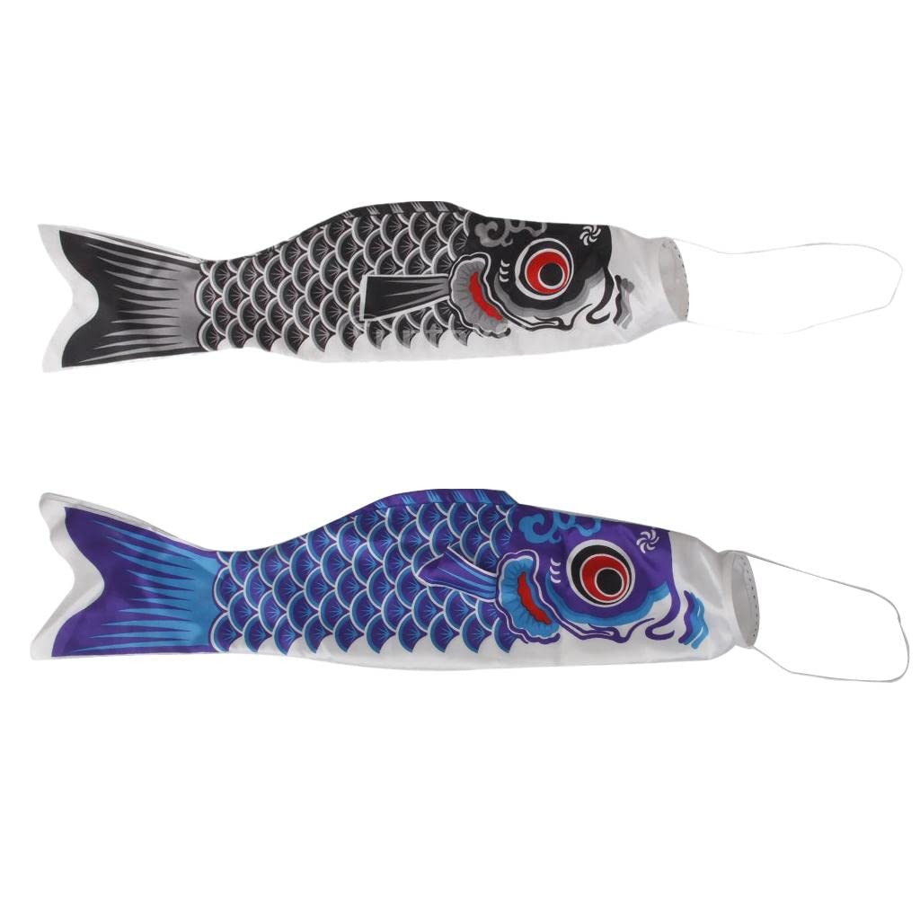 bnf® 2pc 40cm japanese carp windsock streamer fish nobori koinoboriwindmills wind spinners garden d cor yard garden outdoor living home
