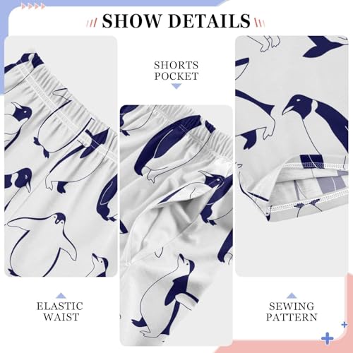 ZZXXB Penguins Pattern Boys Long Pants Soft Trousers Elastic Waist Kids Lounge Bottoms with Pockets S-XL4