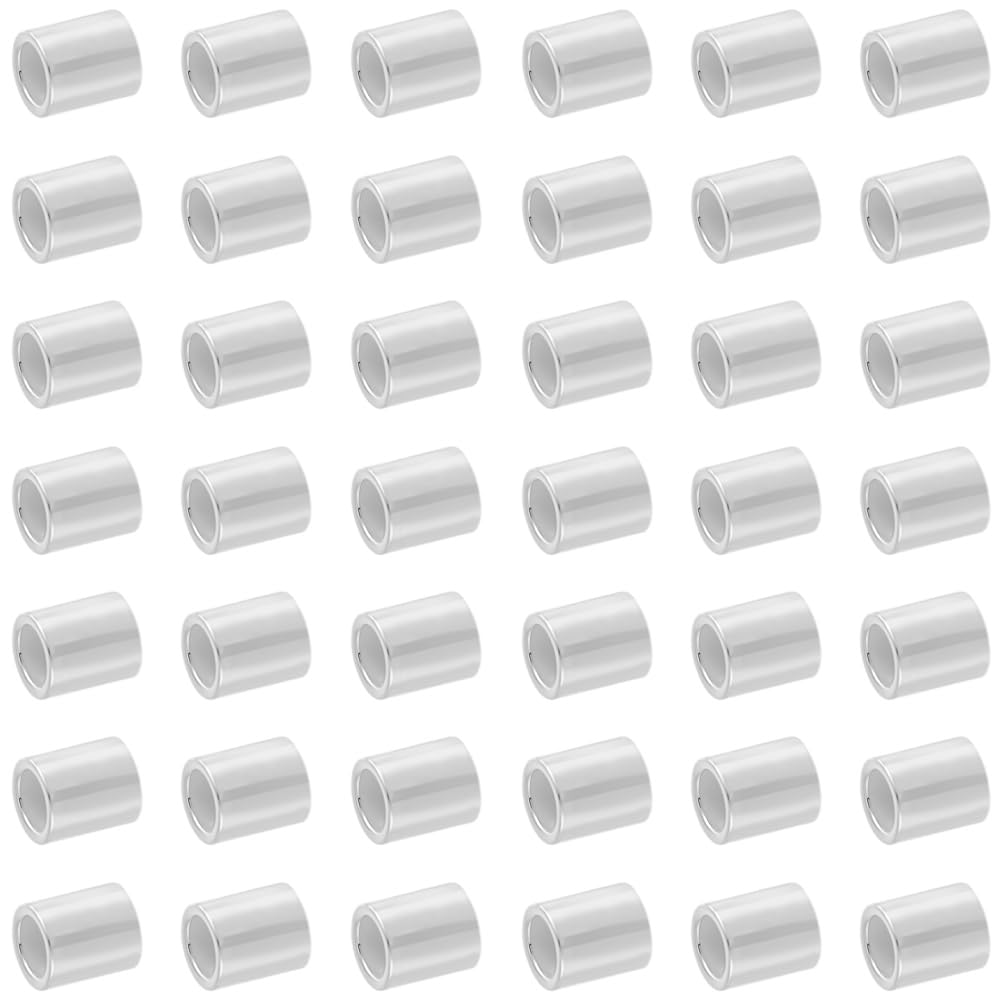 Beebeecraft 100Pcs Crimp Tube Beads 1.5mm 925 Sterling Silver 1mm Hole Column Tube Crimp Ends Cord Caps Loose Spacer Beads with Polishing Cloth for Jewelry Making Bracelet Necklace Earring Diy Craft — image 1
