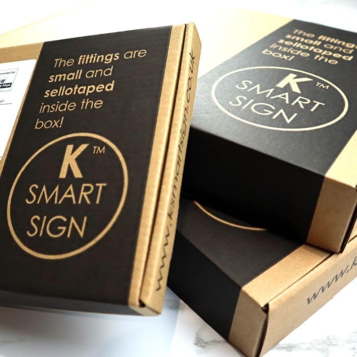 K SMART SIGN | LUXE H3 F32 | House Numbers Plaques House Numbers Door Laser Signs Number Name Personalised Plaques For Outside 3D Laser Cut acrylic Mirrored Marble (Matt White & Gloss Black)