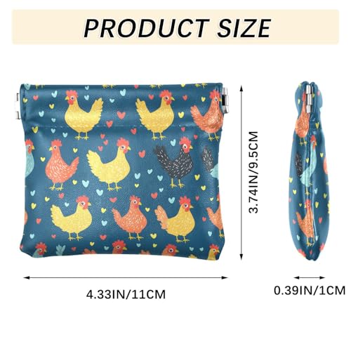 Coin Purse for Women Chicken Heart Coin Pouch Change Holder PU Leather Mini Wallet Portable Coin Bag Money Pocket3