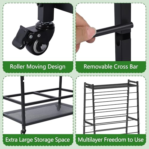 Image of Ribbon Holder-Ribbon Organizer, Double-Sided Ribbon Holder Organizer Rack,Large Capacity Rolling Gift Wrap Rack Ribbon Organizer for Craft Room