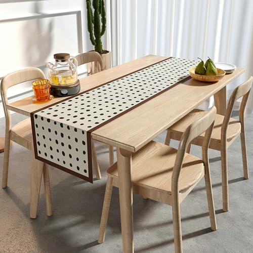 Beydodo Camino de mesa lavable resistente a la intemperie, PVC, camino de mesa para exteriores, moderno, 40 x 120 cm, con patrón de círculos, decoración de mesa de cumpleaños, fiesta, mesa de salón