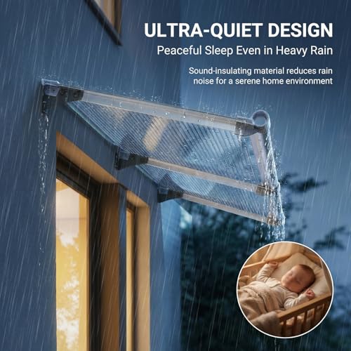 Auvent de porte en polycarbonate haut de gamme pour couverture d'entrée - 6