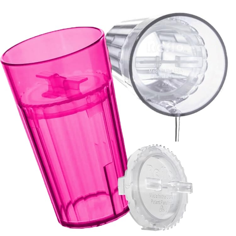 Reflo Smart Cup Bundle (Red & Clear 4-Pack) Baby-Led Weaning Transition Cup for Toddlers, Montessori Training, Slow-Spill Open Design, 360 Rim Flow-Control, BPA-Free, E-Guide via QR Code