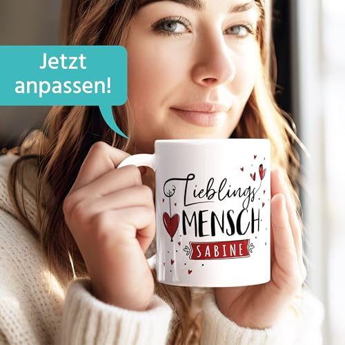 SpecialMe® Tasse Lieblings-(style_variation_string) personalisierbar mit Namen persönliche Geschenke kleines Dankeschön Weiss Keramik-Tasse – Ansicht 2