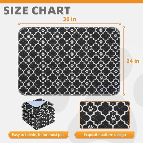 Image of KOOLTAIL Washable Pee Pads for Dogs, 4 Packs Super Absorbent Leakproof & Non-Slip Dog Pee Pad Large, Reusable Puppy Training Pads Waterproof, Pet Mat Rug for Whelping, Floor, Crate, Car, Cats 24 inchx36 inch