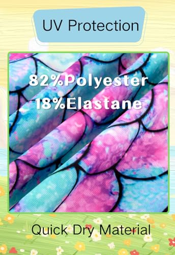 Image of DAXIANG Girls One Piece Ruffle Strap Swimsuit Quick Dry Mermaid Swimwear Beach Sport Bathing Suit for Toddler Kids 4-11 Years