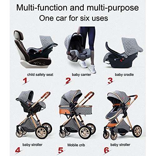 YXCKG Kinderwagen 3 in 1 koets, kinderwagens en kinderwagens vanaf de geboorte pasgeboren wagen Urban Compact… - Afbeelding 4