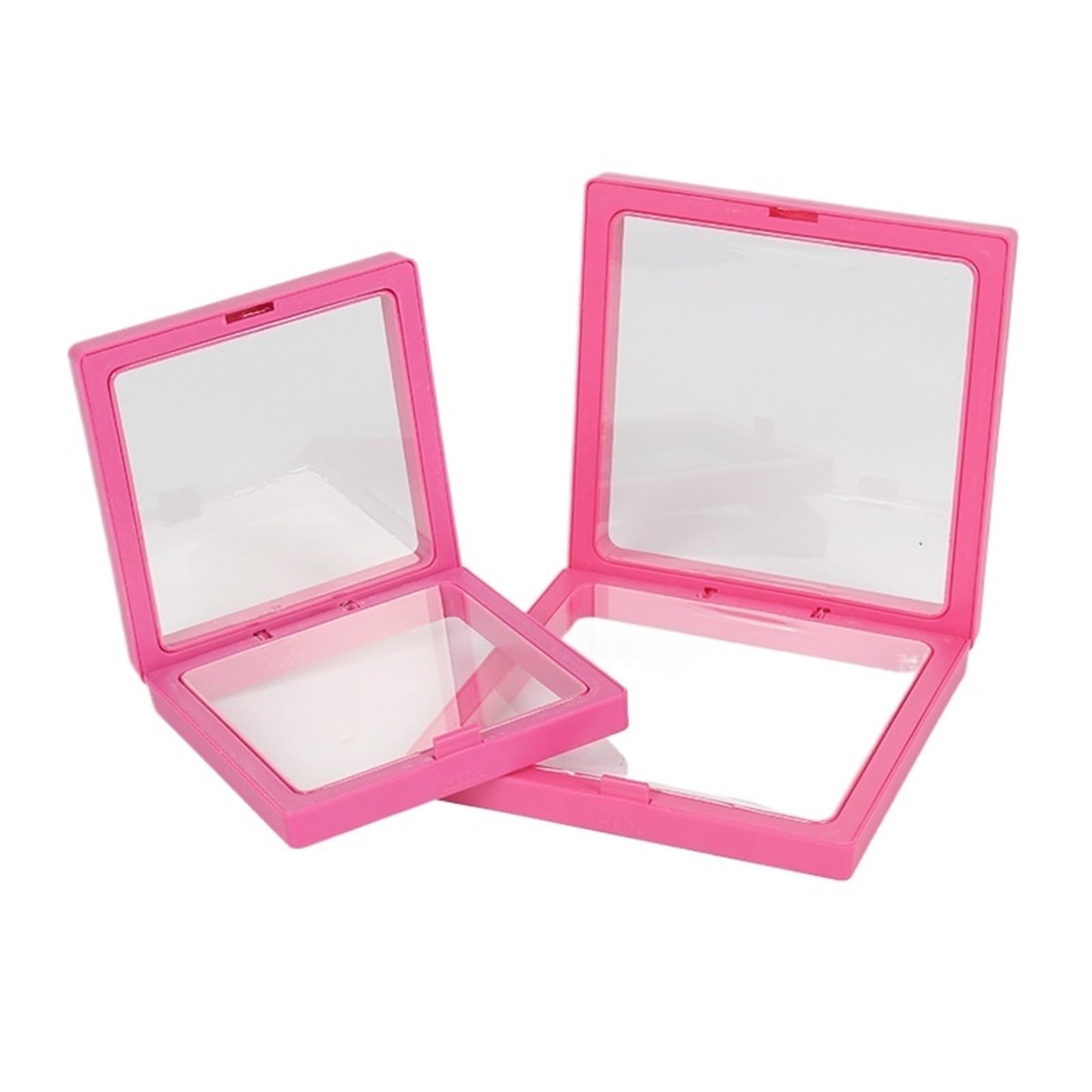 12Pcs 3D Floating Picture Frame Shadow Box Jewelry Display Stand Ring Pendant Holder Protect Jewellery Stone Presentation Case For Earring Necklace Bracelet(Rose Red,11x11cm)