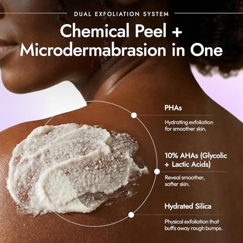 Image of DERMAdoctor KP Bump Eraser Body Scrub with 10% AHAs + PHAs for Keratosis Pilaris, Dry, Rough, and Bumpy Skin, Dermatologist Formulated Exfoliating Body Scrub with Glycolic and Lactic acids - 32 oz
