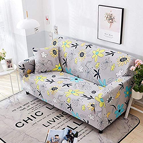 Housse de coussin de canapé stretch motif floral polyester pour canapé en V