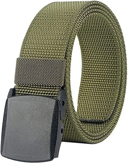 Image of Styxon Mens Belt Web,Nylon Webbing Canvas Outdoor Casual Belt with Plastic Buckle Breathable for Work Sports | 45 Inch | Multi Color