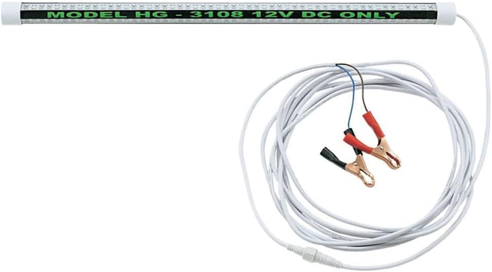 Hydro Glow HG3108 2', 20w, 12v LED Fishing Light, 24" Long, Green, 20' Cord, 2000 Lumen