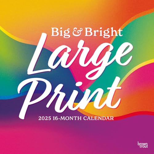 Big & Bright Large Print 2025 12 X 24 Inch Monthly Square Wall Calendar Matte Paper Plastic-Free