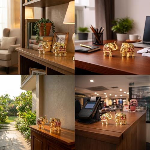 Image of Astrotalk Sampoorna Dhan YOG Gajraj Combo | Upward & Downward Trunk Elephant Pair for Vastu, Wealth & Prosperity | Home Decor for Living Room & Office | Vastu Items for Good Luck | Housewarming Gift