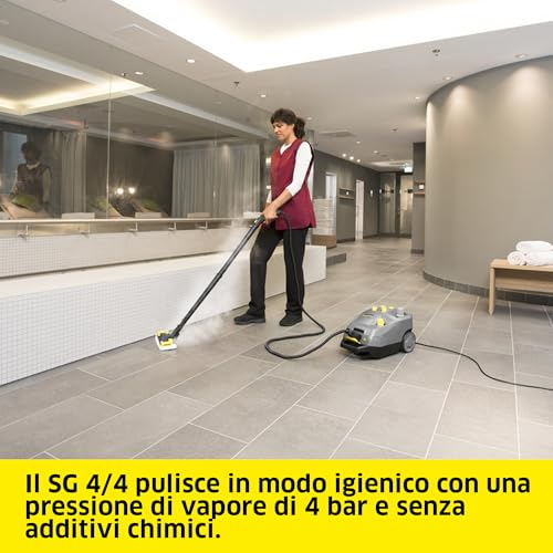 KäRcher Pulitore A Vapore Sg 4/4, Pressione Vapore: 4 Bar, Serbatoio: 2,4 L + 2 L, Ugello A Mano Con Spazzola, Tubo Vapore (2 M), 2 Ugelli Per Pavimenti, Rivestimento In Spugna, Accessori - 2