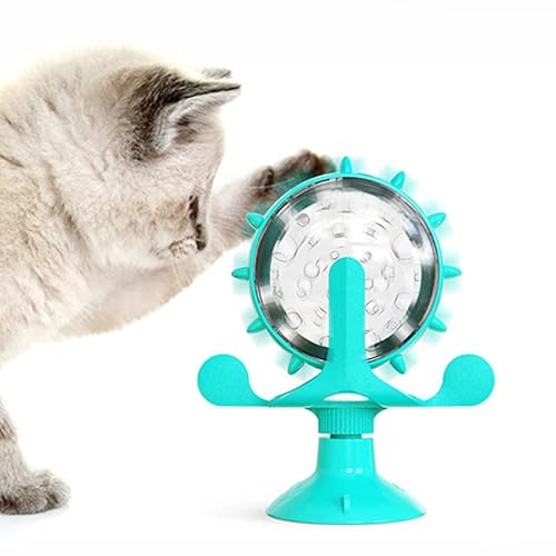 猫用おやつボール犬 猫 餌入れおもちゃ ペット おやつボール 猫 餌漏れ ボールおもちゃ 知育玩具 ねこ 餌やり器 遊び場所 早食い対策 IQ訓練 嗅覚訓練 運動不足 ストレス解消 回転おもちゃ お留守番 ペット用品 (ライトブルー)