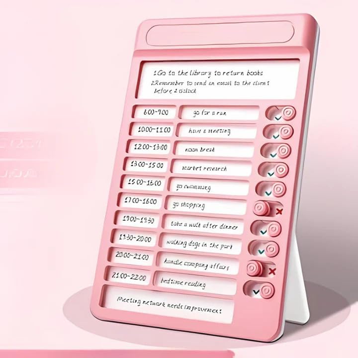 MEETZONE Portable Self-Discipline Chores Chart Daily Checklist Board with 15 Pcs Blank Paper Sliding Morning Routine Chart | Planning Boards Reminder Chart for Home School Office (1ps/Pink) (B0DFQG542Q) Amazon Price History, Amazon Price Tracker